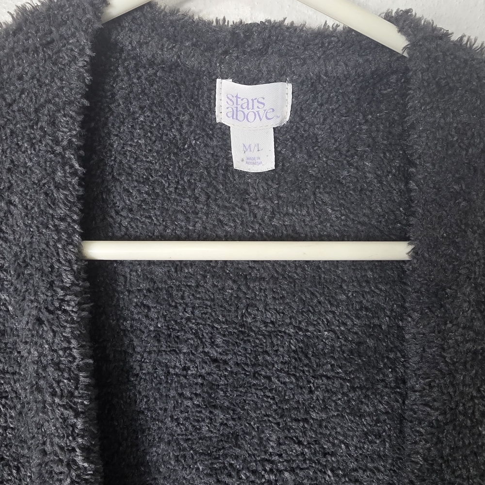 Stars Above Dark Gray Open Cardigan - Picture 5 of 5